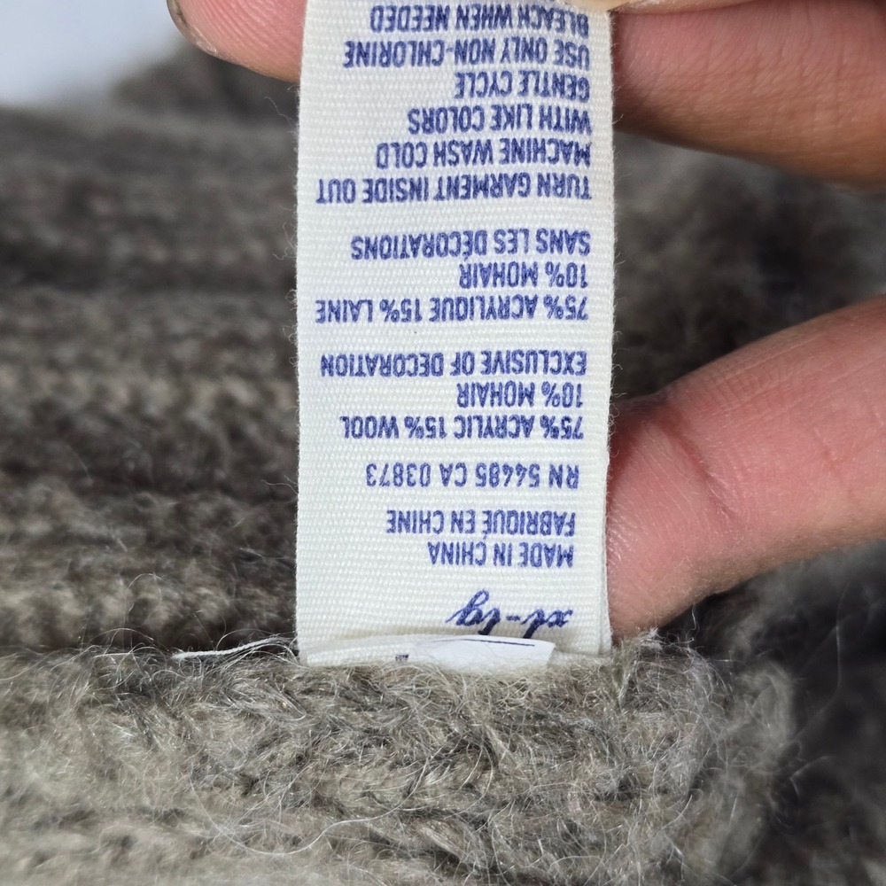 American Eagle Outfitters‎ Chunky Knit V Neck Sweater XL Oatmeal Beige - Picture 5 of 6